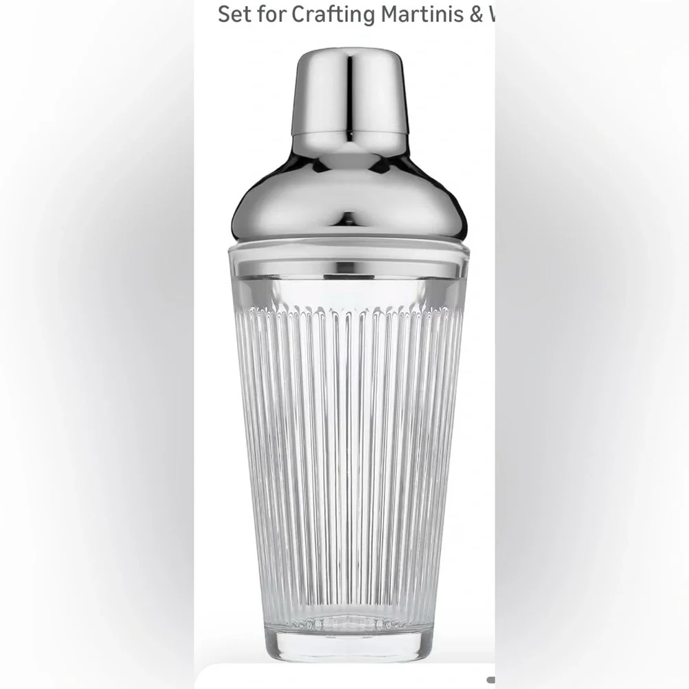 Holiday Cocktail Shaker Set of TWO  Stainless Steel‎ for Crafting  Cocktails